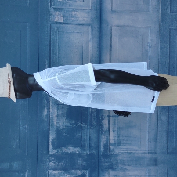 Syllables Systems Men's Mesh See Through White Summer Shirt - Picture 7 of 17